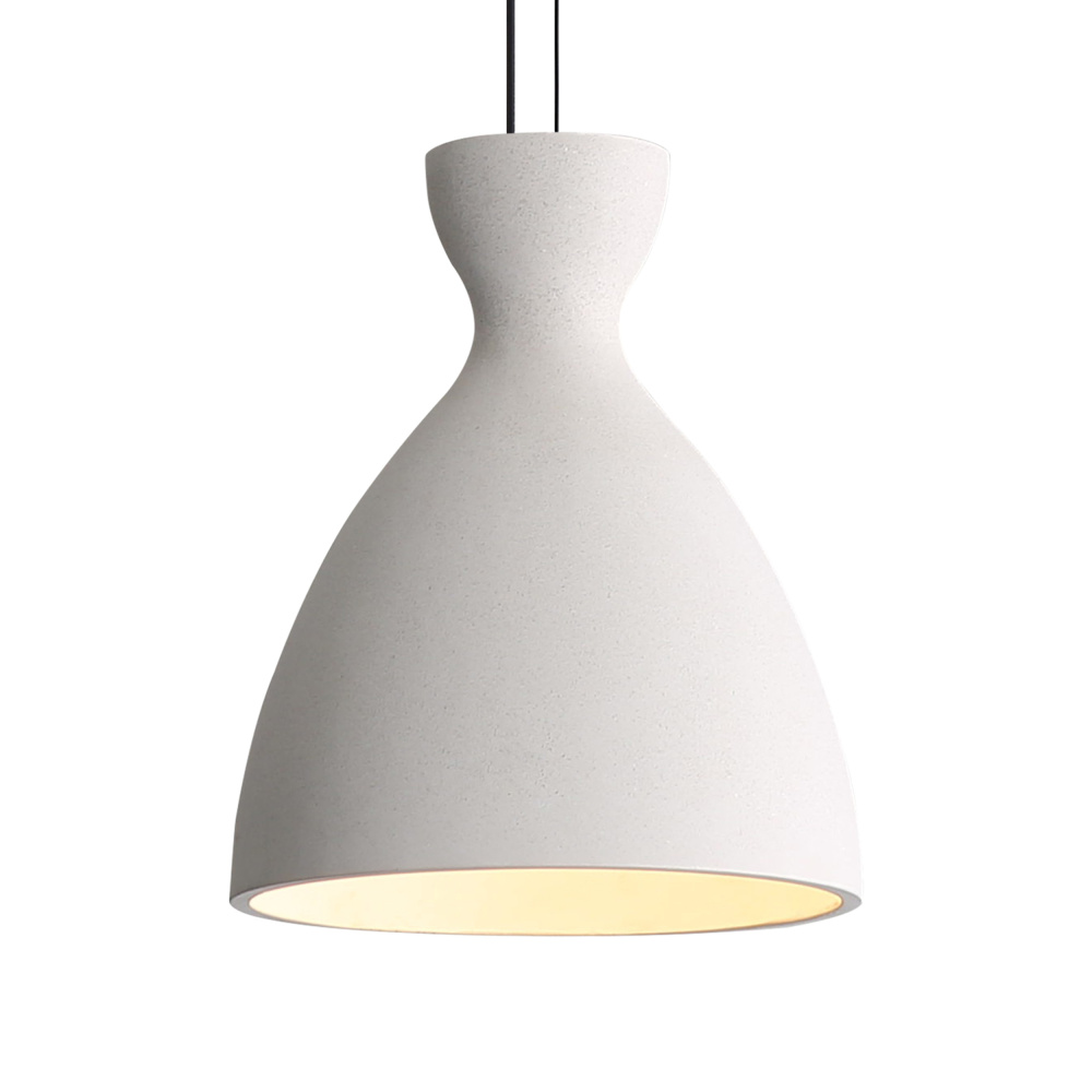 Golden Lighting Aethera 10in Integrated LED Pendant in White Sandstone Cement